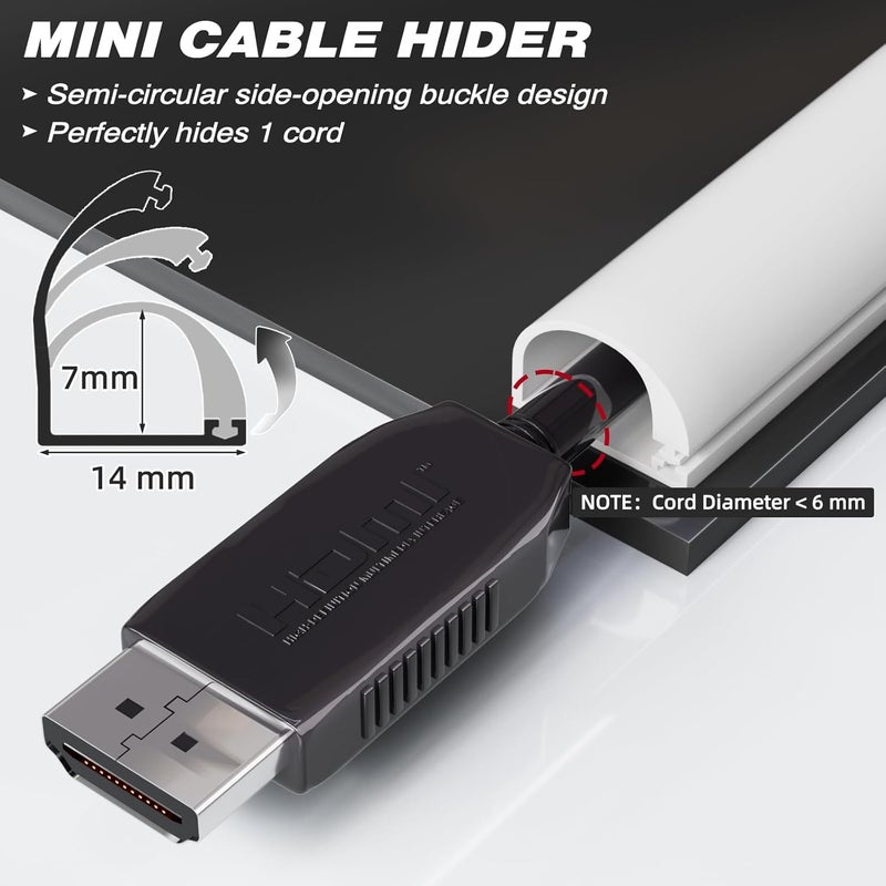 cuysfead 78”TV Cord Hider for Wall Mounted TV, Selfadhesive Wall Cable Hider for 1 Cord, Flexible Silicone White Cord Covers Wire Hiders for Cords on Wall,Babyproof Cable Concealer Raceway Management - Image 2